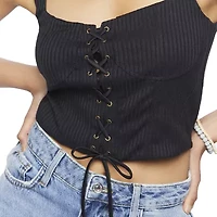 Forever 21 Womens Square Neck Sleeveless Juniors Tank Top