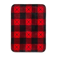 Shavel Home Products Buffalo Check Red Hi Pile Washable Midweight Throw