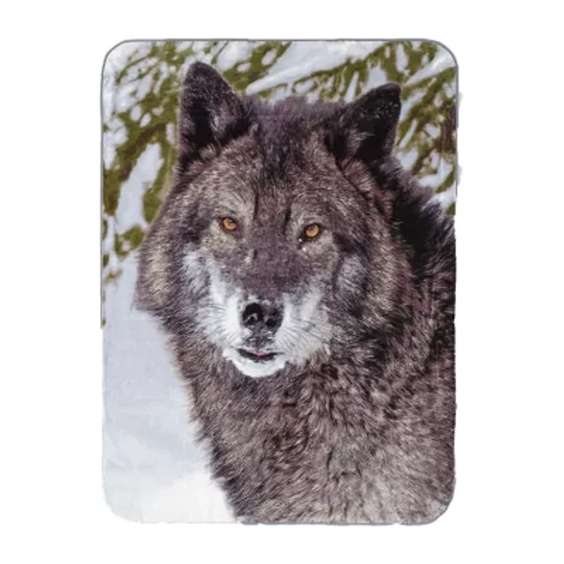 Shavel Home Products Gray Wolf Hi Pile Washable Midweight Throw