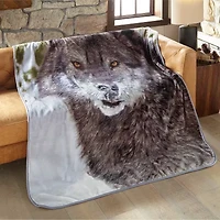 Shavel Home Products Gray Wolf Hi Pile Washable Midweight Throw