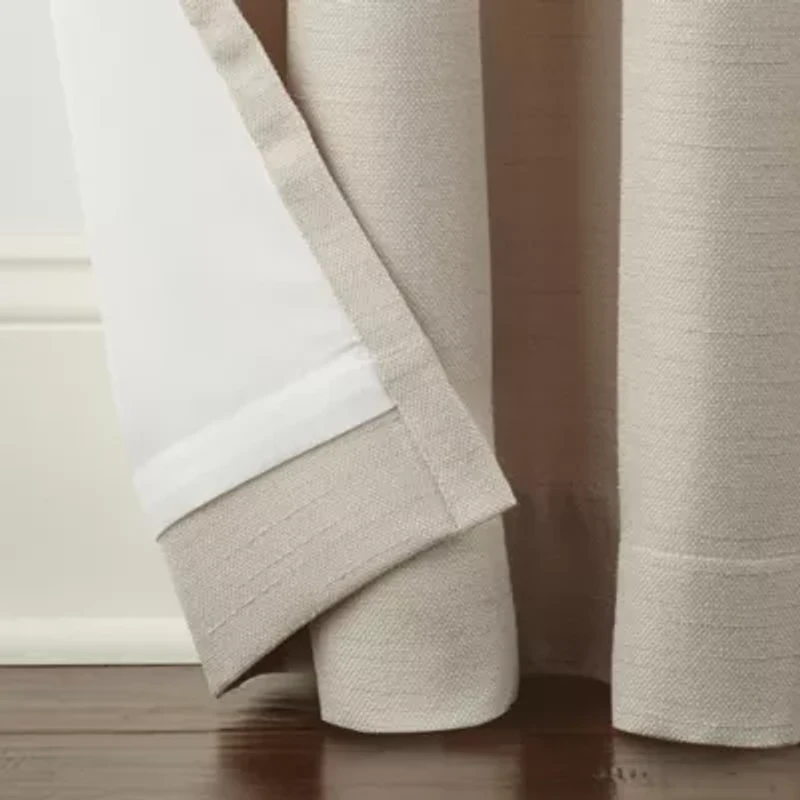 Linden Street Gwen Basketweave Grommet Top Light-Filtering Single Curtain Panel