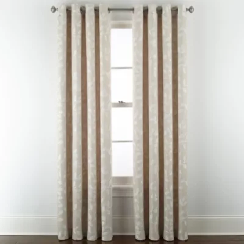 Linden Street Gwen Leaf Grommet Top Light-Filtering Single Curtain Panel