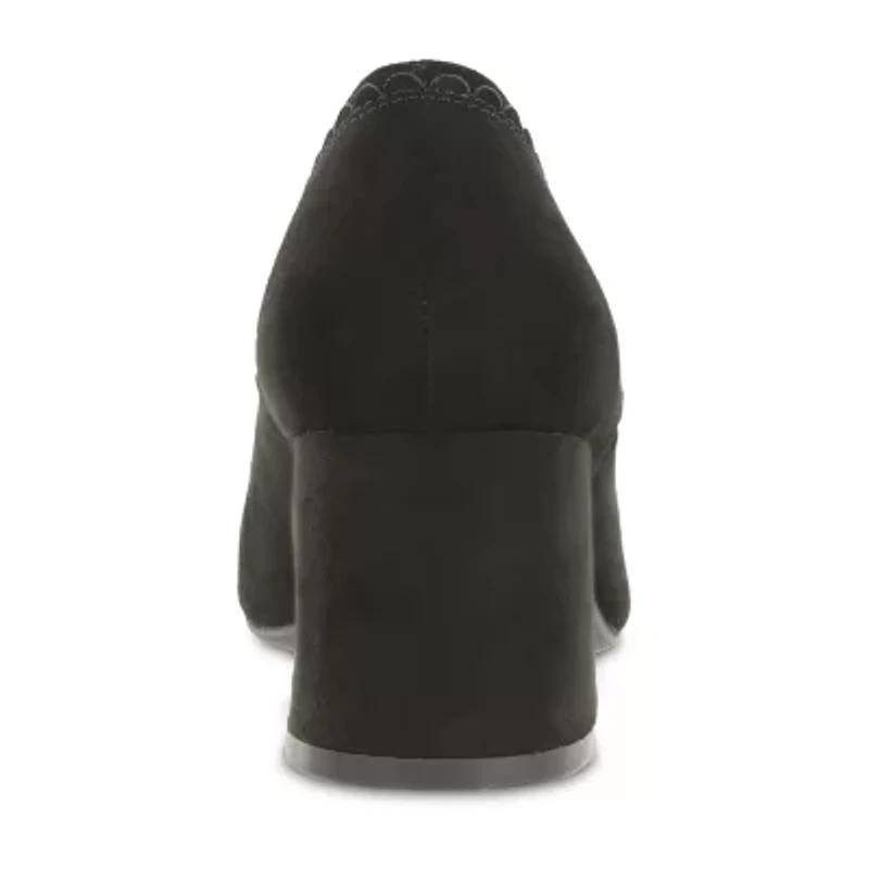 Mia Amore Danila Womens Round Closed Toe Block Heel Pumps