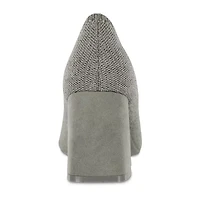 Mia Amore Crystina Womens Round Closed Toe Block Heel Pumps