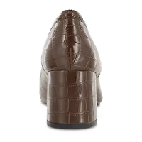 Mia Amore Danila Womens Round Closed Toe Block Heel Pumps