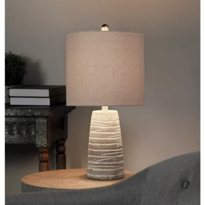 Stylecraft 12 W Gray Washed Ceramic Table Lamp