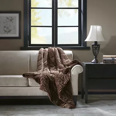 Madison Park Williams Oversized Plush Down Alternative Filled Throw