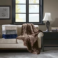 Madison Park Williams Oversized Plush Down Alternative Filled Throw