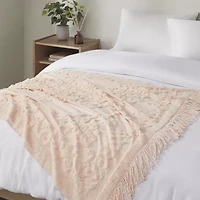 Madison Park Mila 100% Cotton Tufted Chenille Lightweight Throw