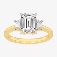 G-H / Si1-Si2) Womens CT. T.W. Lab Grown White Diamond 14K Gold 3-Stone Engagement Ring