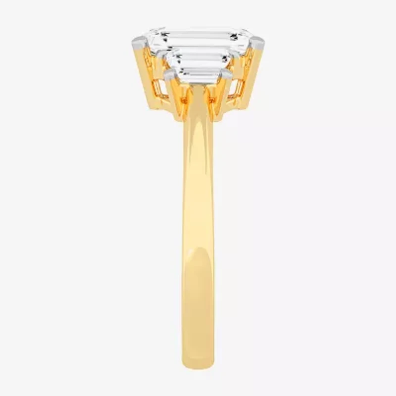 G-H / Si1-Si2) Womens CT. T.W. Lab Grown White Diamond 14K Gold 3-Stone Engagement Ring