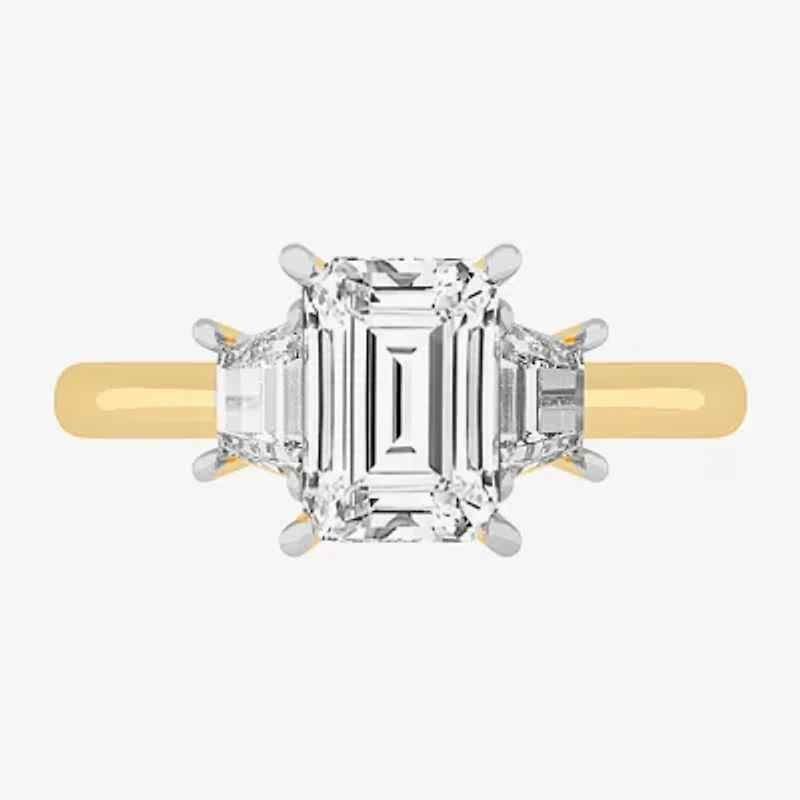 G-H / Si1-Si2) Womens CT. T.W. Lab Grown White Diamond 14K Gold 3-Stone Engagement Ring