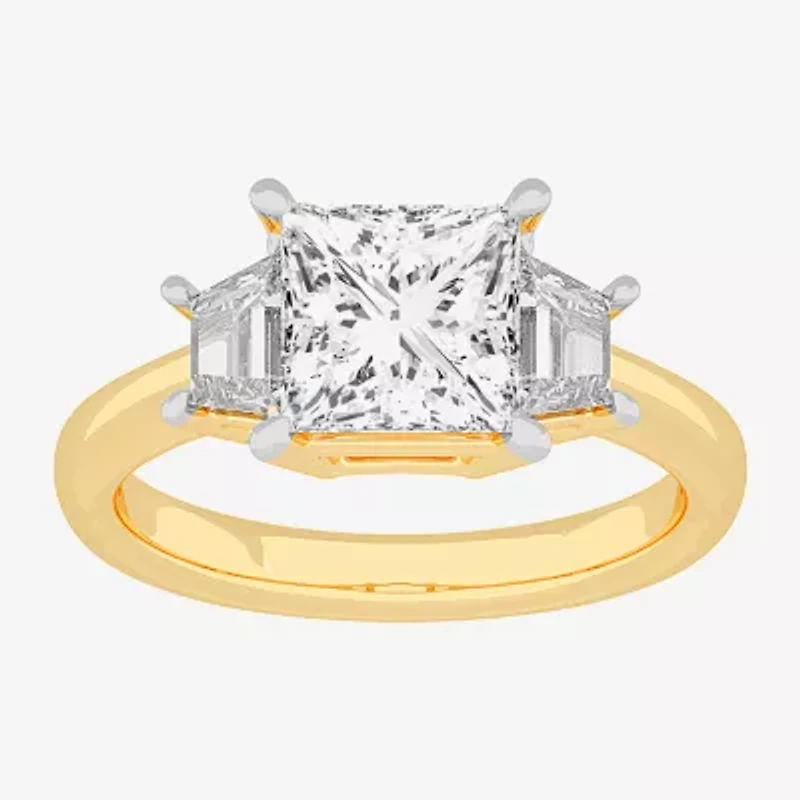 G-H / Si1-Si2) Womens 4 CT. T.W. Lab Grown White Diamond 14K Gold 3-Stone Engagement Ring