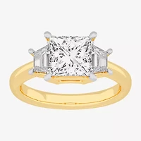 G-H / Si1-Si2) Womens 4 CT. T.W. Lab Grown White Diamond 14K Gold 3-Stone Engagement Ring