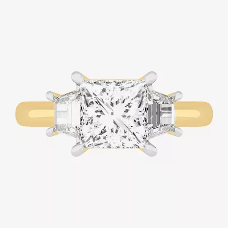 G-H / Si1-Si2) Womens 4 CT. T.W. Lab Grown White Diamond 14K Gold 3-Stone Engagement Ring