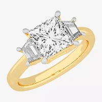 G-H / Si1-Si2) Womens 4 CT. T.W. Lab Grown White Diamond 14K Gold 3-Stone Engagement Ring