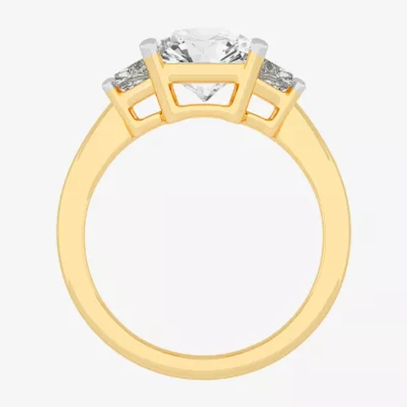 G-H / Si1-Si2) Womens 4 CT. T.W. Lab Grown White Diamond 14K Gold 3-Stone Engagement Ring
