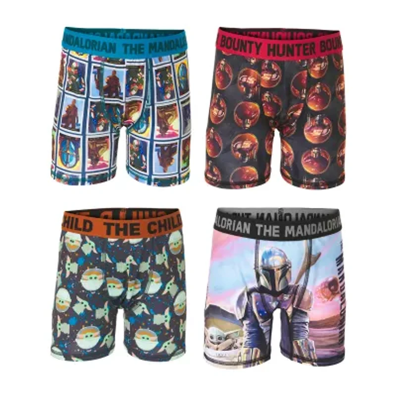 Mandalorian Big Kid Boys Star Wars 4 Pack Boxer Briefs Bbp5039