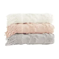Madison Park Mila 100% Cotton Tufted Chenille Lightweight Throw
