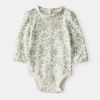 Oshkosh Baby Girls Round Neck Long Sleeve Rib Bodysuit