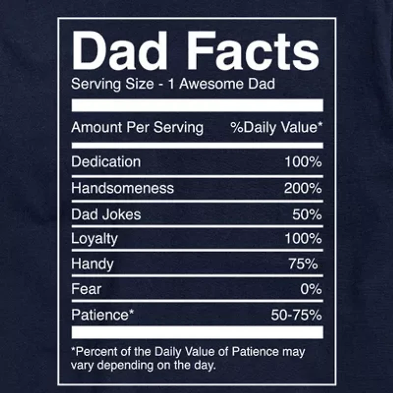 Mens Short Sleeve Dad Facts Graphic T-Shirt