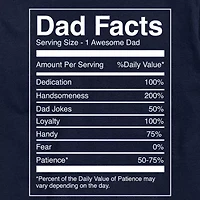 Mens Short Sleeve Dad Facts Graphic T-Shirt