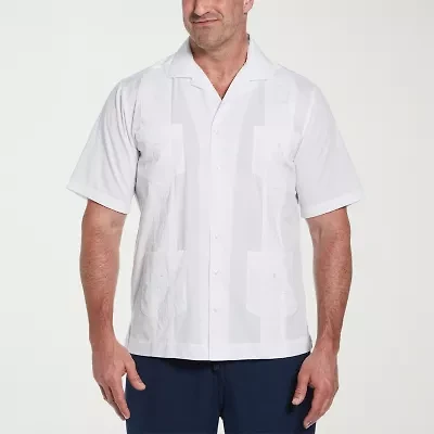 Cubavera Mens Short Sleeve Regular Fit Big and Tall Button-Down Shirt