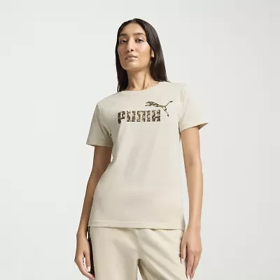 Puma Womens Animal Print Short Sleeve Logo T-Shirt