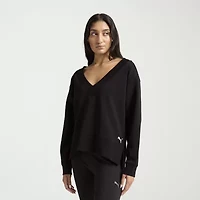 PUMA Womens V Neck Long Sleeve Sweatshirt