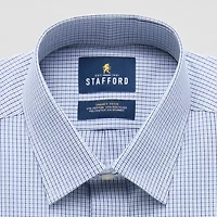 Stafford Smart Tech Mens Regular Fit Stretch Fabric Wrinkle Free Long Sleeve Dress Shirt