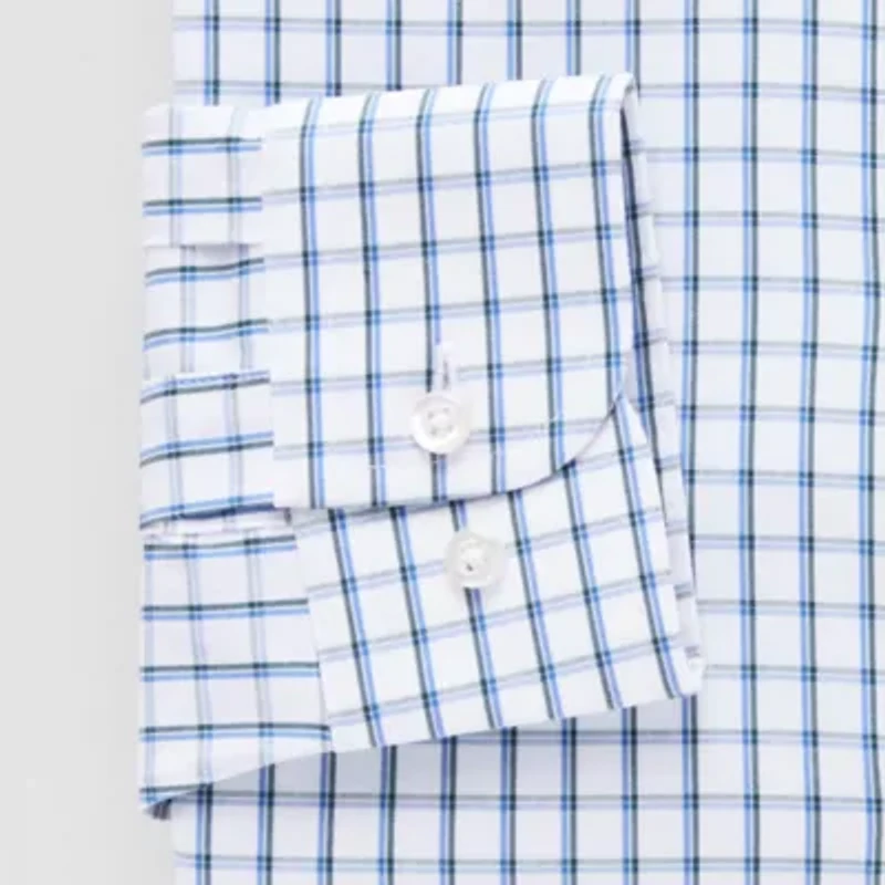 Stafford Smart Tech Mens Regular Fit Stretch Fabric Wrinkle Free Long Sleeve Dress Shirt