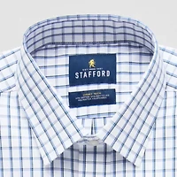 Stafford Smart Tech Mens Regular Fit Stretch Fabric Wrinkle Free Long Sleeve Dress Shirt