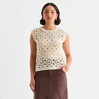 a.n.a Womens Round Neck Sleeveless Pullover Sweater