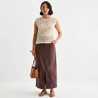 a.n.a Womens Round Neck Sleeveless Pullover Sweater