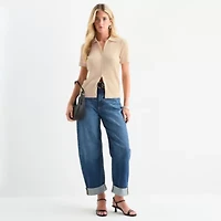 a.n.a Womens Short Sleeve Pullover Sweater
