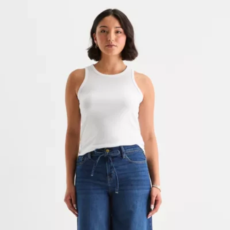 a.n.a Womens Crew Neck Sleeveless Tank Top