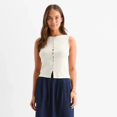 a.n.a Womens Boat Neck Sleeveless Vest