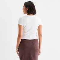 a.n.a Womens Crew Neck Short Sleeve T-Shirt