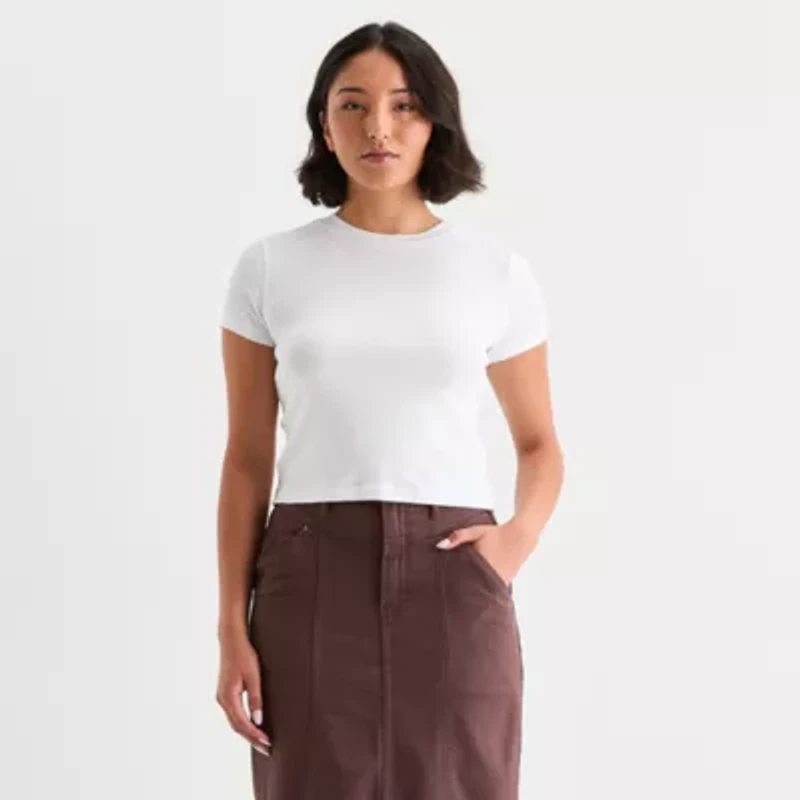 a.n.a Womens Crew Neck Short Sleeve T-Shirt