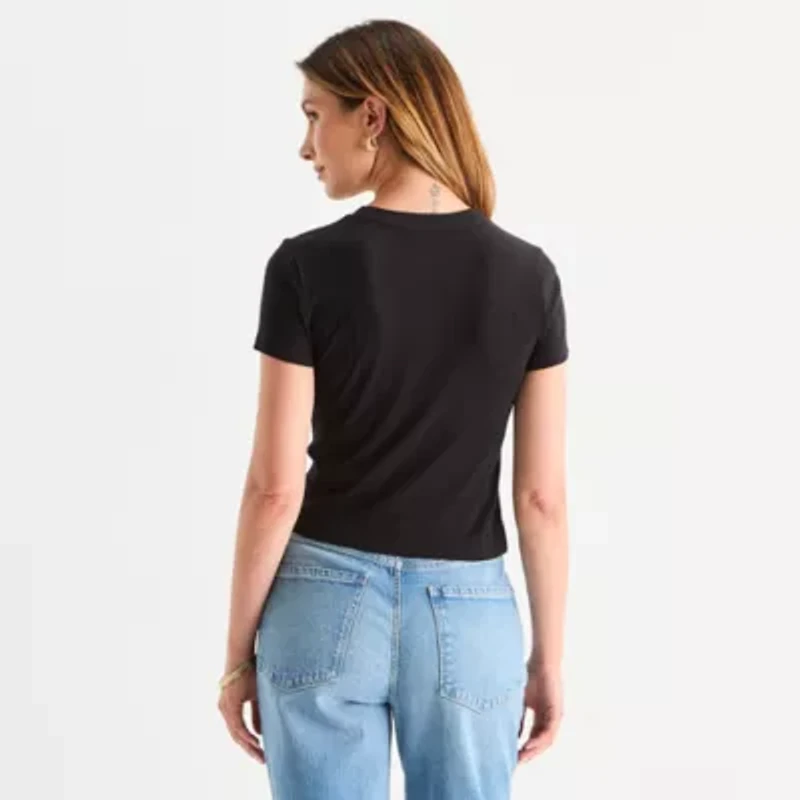 a.n.a Womens Crew Neck Short Sleeve T-Shirt