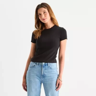 a.n.a Womens Crew Neck Short Sleeve T-Shirt