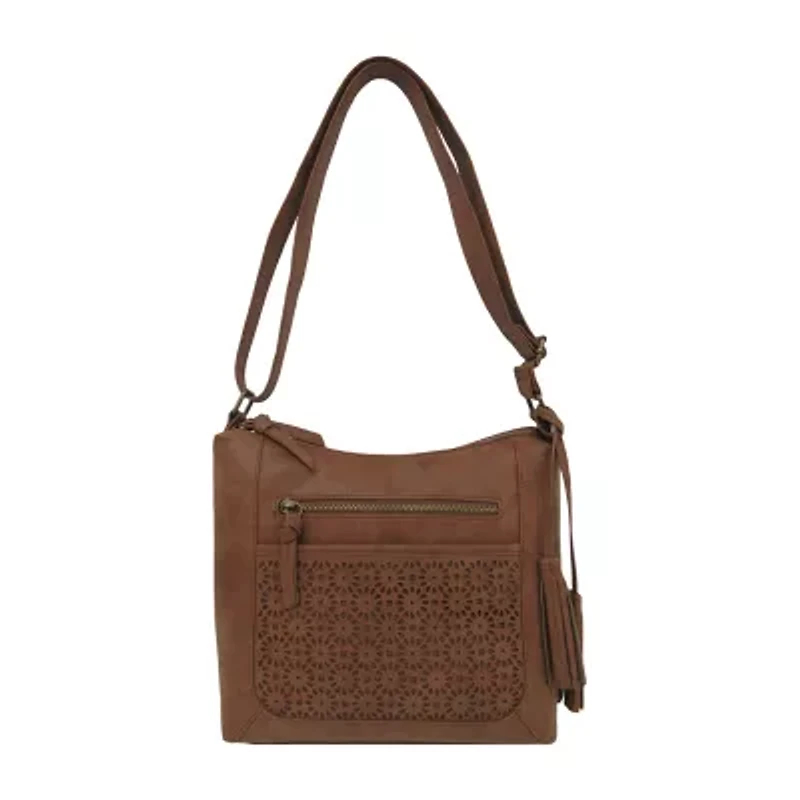 Bueno of California Double Top Zip Hobo Bag