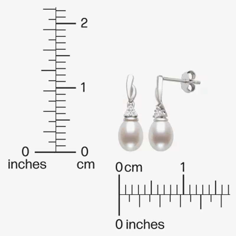Womens White Cultured Freshwater Pearl 2-pc. Pendant Necklace Set