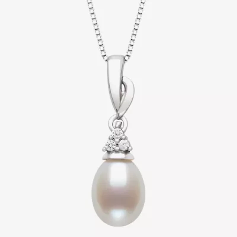 Womens White Cultured Freshwater Pearl 2-pc. Pendant Necklace Set