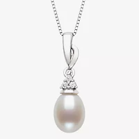 Womens White Cultured Freshwater Pearl 2-pc. Pendant Necklace Set