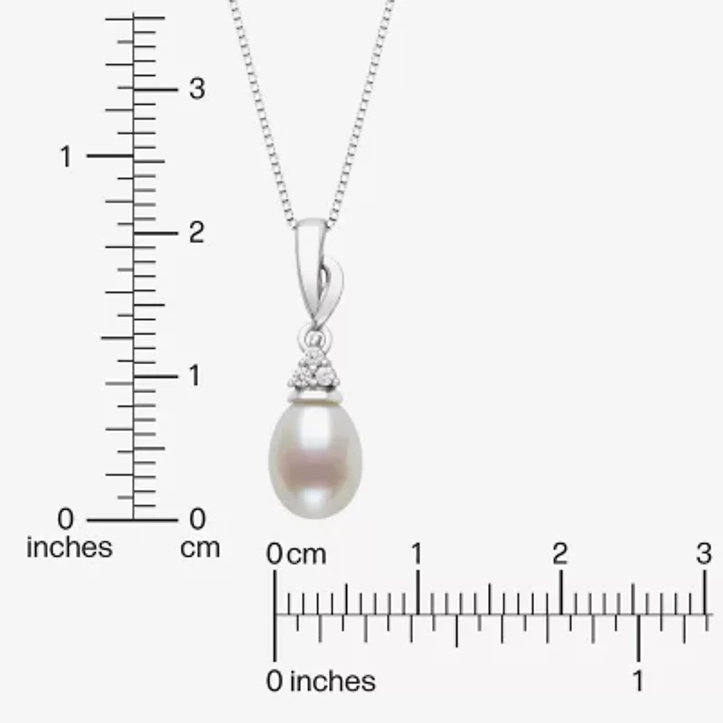 Womens White Cultured Freshwater Pearl 2-pc. Pendant Necklace Set