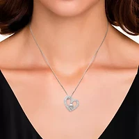 Womens White Cultured Freshwater Pearl Sterling Silver Heart 18 Inch Pendant Necklace