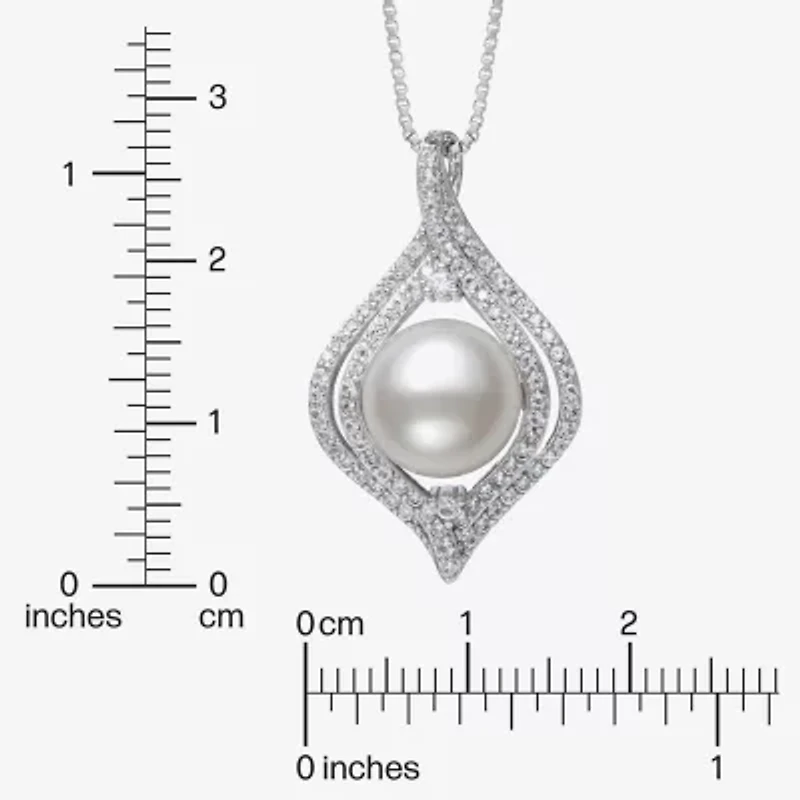 Womens Cultured Freshwater Pearl Sterling Silver 18 Inch Pendant Necklace