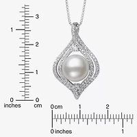Womens White Cultured Freshwater Pearl Sterling Silver 18 Inch Pendant Necklace
