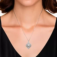 Womens White Cultured Freshwater Pearl Sterling Silver 18 Inch Pendant Necklace